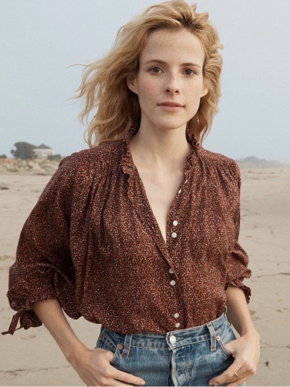 Doen rose blouse rust ditsy rose medium